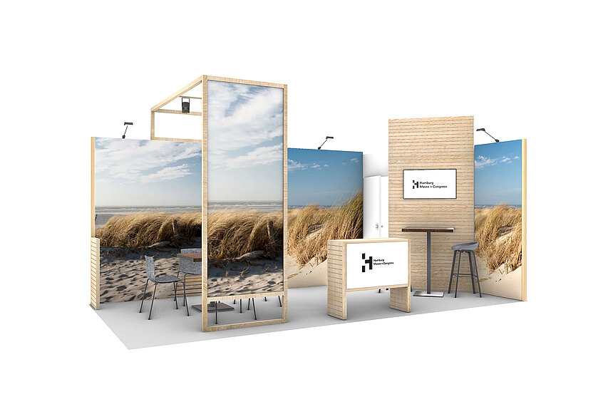 Turnkey Wood 18 sq.m Corner Stand | Circular Stand Construction
