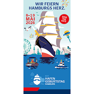 Banner HAFENGEBURTSTAG HAMBURG Save the Date 160x600px