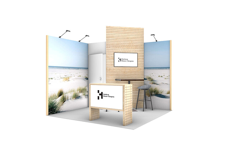 Turnkey Wood 9 sq.m Corner Stand | Circular Stand Construction